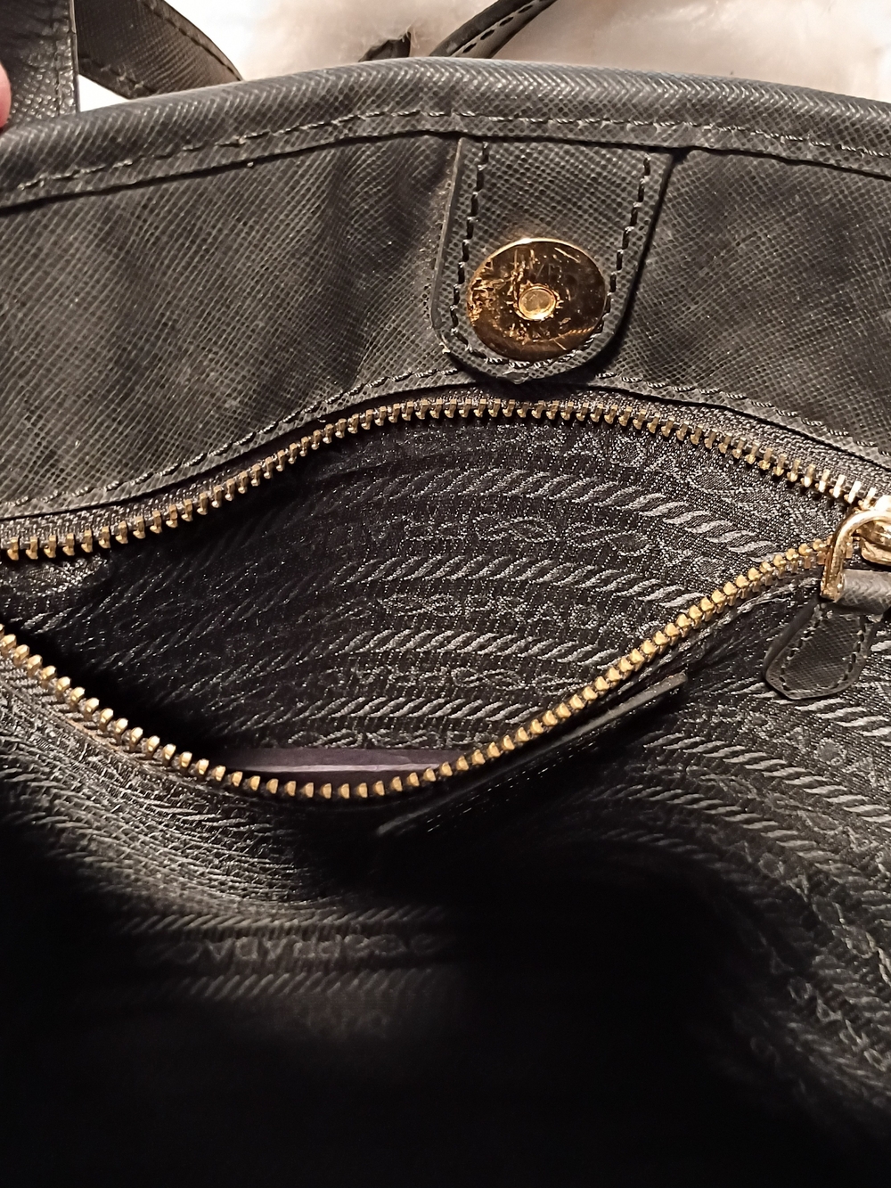 Prada Black Nylon Shoulder Bag with Gold Hardware - Picture 5 of 16
